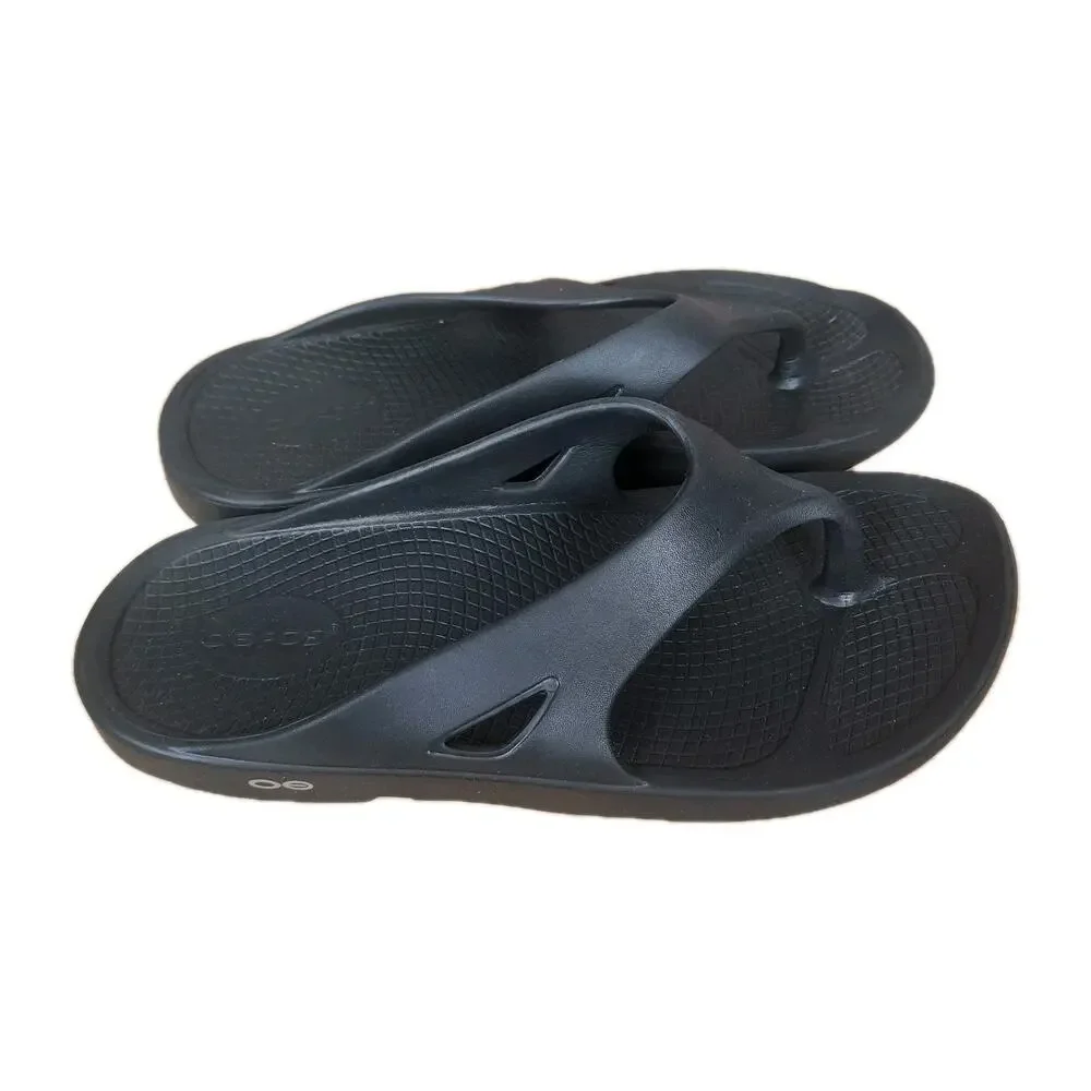 OOFOS Original Recovery Sandals Black Thong Flip Flops Men's 10 Women's 12 EU 43 - Picture 2 of 6
